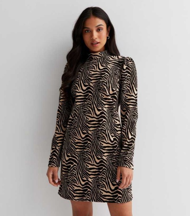 petite-brown-zebra-print-jacquard-long-sleeve-mini-dress (2).jpg