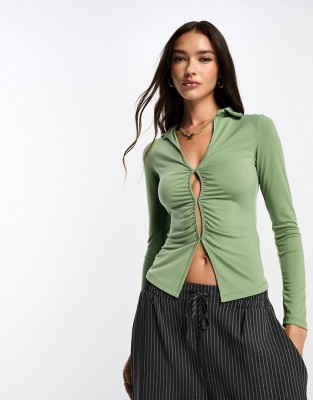 Zielona bluzka kołnierz (38)