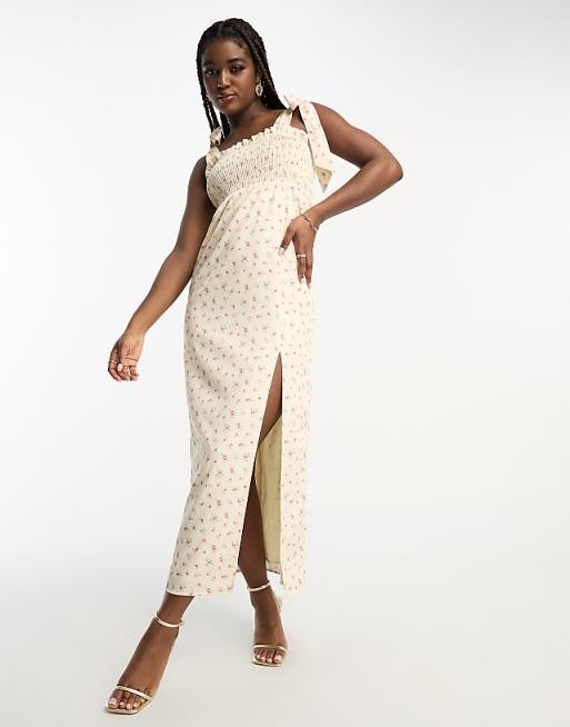 Jasnobeżowa sukienka wzór (36)