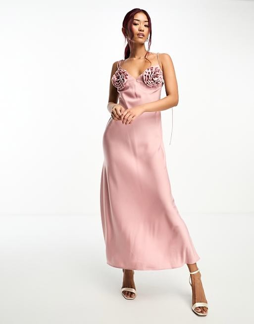 Satynowa sukienka midi (36)