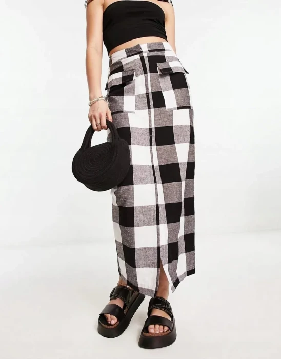 Kraciasta spódnica kieszenie (36)