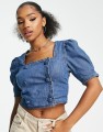 Niebieski jeansowy top (XS)