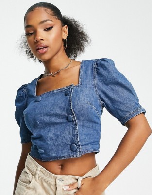 Niebieski jeansowy top (34)