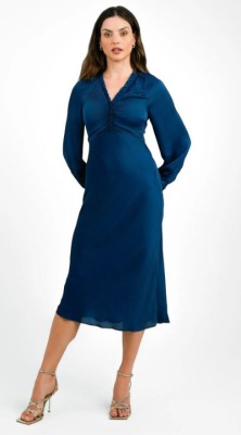 Morska sukienka midi falbana (34)