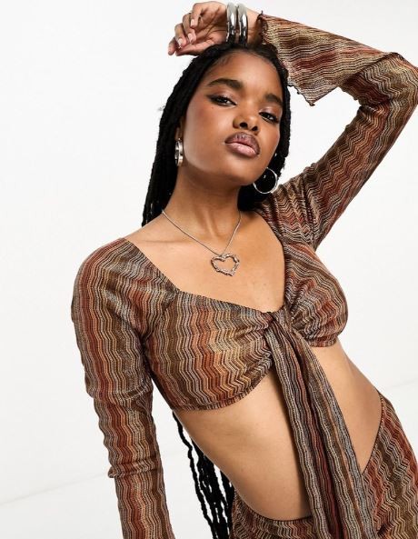 Kolorowy top długie rękawy (42)