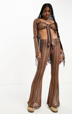 Prześwitujące spodnie dzwony (42)