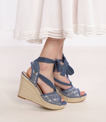 Niebieskie sandały wzór FL6HLOFAL04 (39)