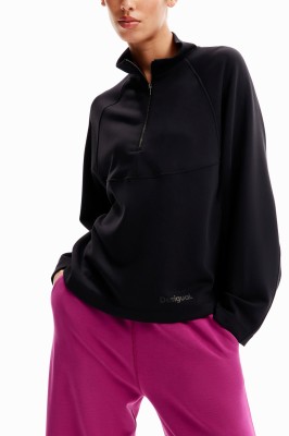 Czarna bluza oversize zamek (L)