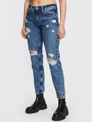 Niebieskie mom jeans dziury (28)