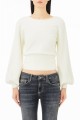 Ecru sweter odkryte plecy (80)