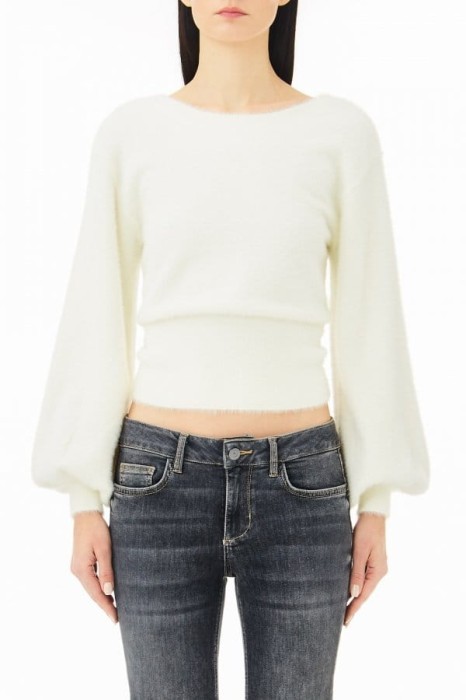 Ecru sweter odkryte plecy (L)