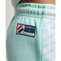 Miętowe spodnie lampasy logo (42)