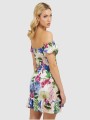 Wzorzysta sukienka odkryte ramiona (L)