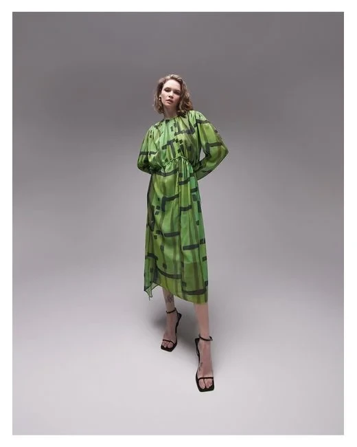 topshop-Green-Gathered-Channel-Waisted-Hanky-Hem-Printed-Midi-Dress (2).webp