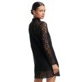Czarna sukienka koronkowa mini (38)