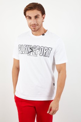 Biały logowany t-shirt (M)