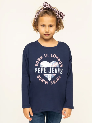 Granatowy t-shirt długi rękaw (8L)