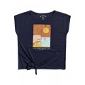 Granatowy t-shirt nadruk wiązanie (4L)