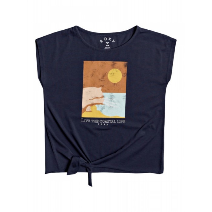 Granatowy t-shirt nadruk wiązanie (4L)