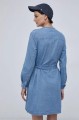 Koszulowa niebieska sukienka pasek (40)