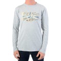 Szary melanżowy t-shirt nadruk (10L)