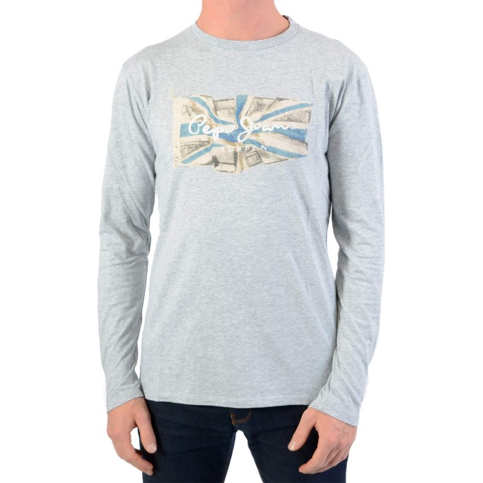 Szary melanżowy t-shirt nadruk (10L)
