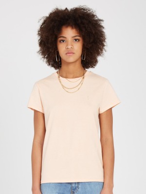 Brzoskwiniowy t-shirt haft (XS)