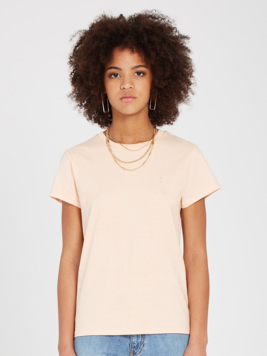 Brzoskwiniowy t-shirt haft (XS)