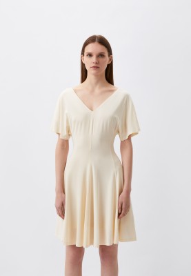 Ecru sukienka v neck (42)