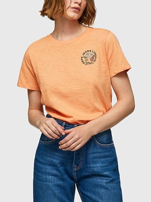 Pomarańczowy t-shirt haft (S)