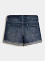Niebieskie jeansowe szorty cyrkonie (14L)