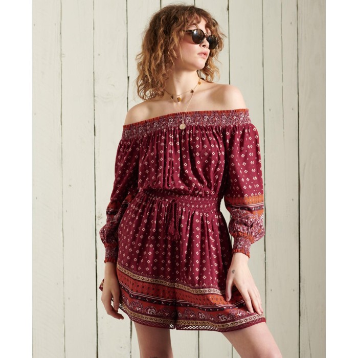 Bordowy kombinezon wzór (38)