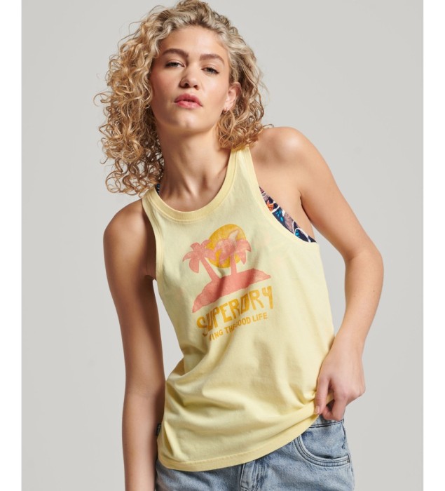 Żółty top nadruk (40)