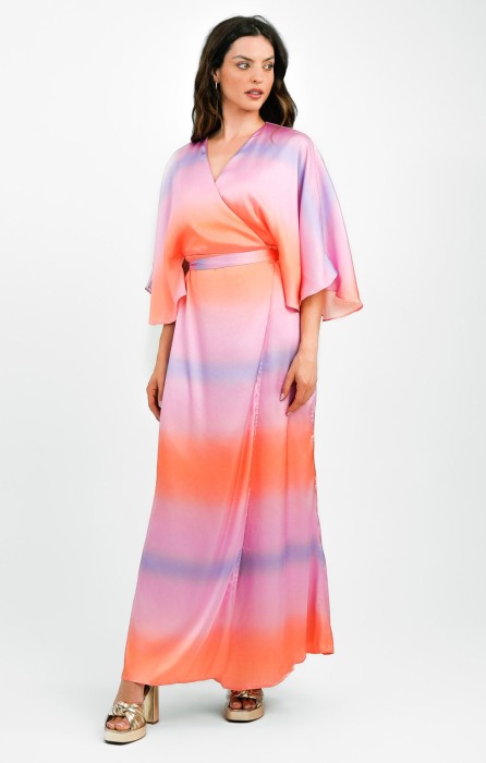 Kolorowa satynowa sukienka (38)