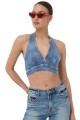 Niebieski jeansowy top (L)