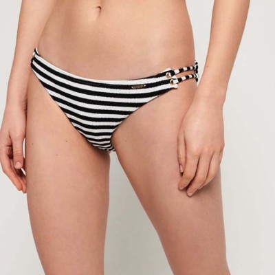 Dwukolorowe figi bikini paski (42)