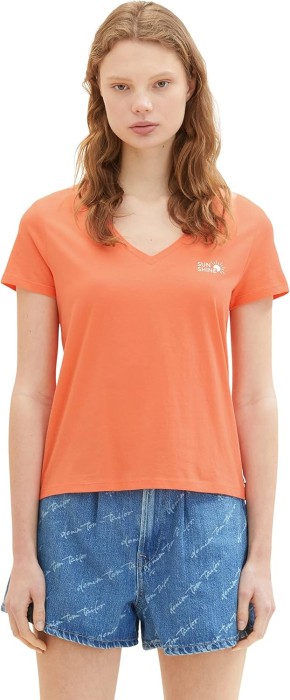 Koralowy t-shirt nadruk (L)