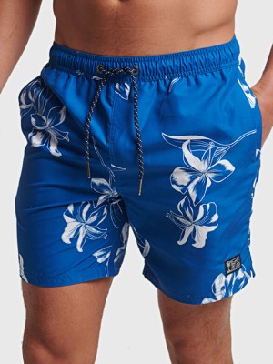 Niebieskie kąpielowe spodenki nadruk (S)