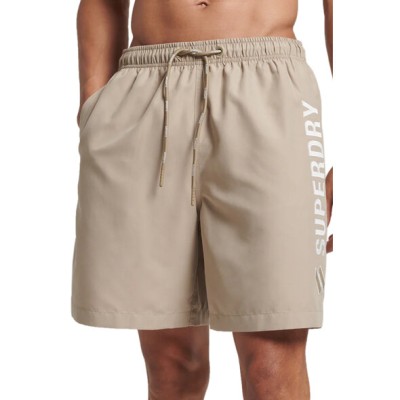 Beżowe kąpielówki logo (XL)