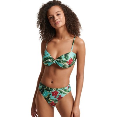 Miętowy top kąpielowy kwiaty (38)