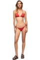 Czerwone marszczone figi bikini (M)