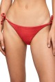 Czerwone marszczone figi bikini (M)
