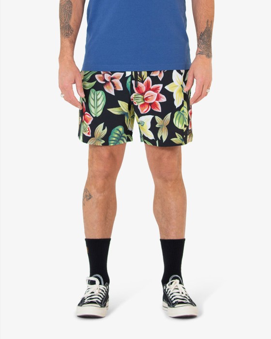 Czarne wzorzyste boardshorty (M)