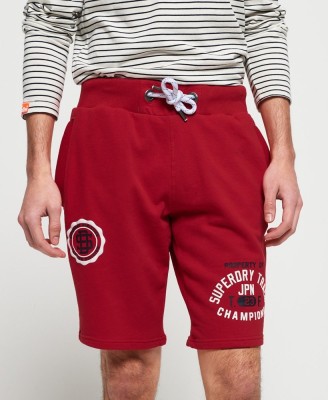 Czerwone spodenki dresowe nadruk (S)