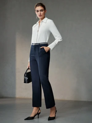 Granatowe spodnie 7/8 (XS)