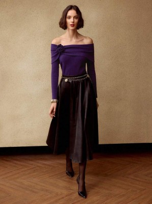 Dzianinowa bluzka odkryte ramiona (L)