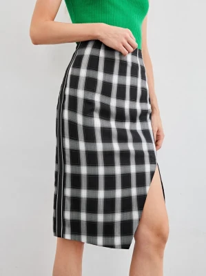 Czarno biała spódnica wzór (XS)