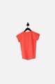 Koralowy t-shirt cekiny haft