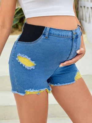 Niebieskie jeansowe spodenki dziury (S)