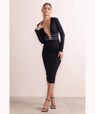 Czarna sukienka cyrkonie (38)